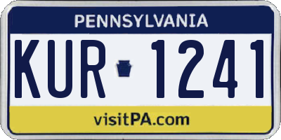 PA license plate KUR1241