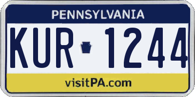 PA license plate KUR1244