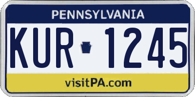 PA license plate KUR1245