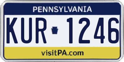 PA license plate KUR1246