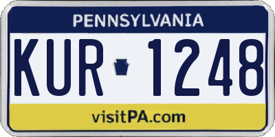 PA license plate KUR1248