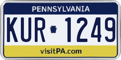 PA license plate KUR1249