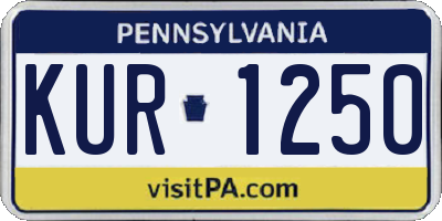 PA license plate KUR1250
