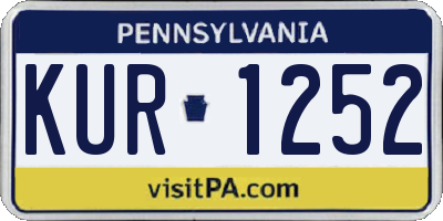PA license plate KUR1252