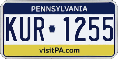 PA license plate KUR1255
