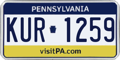 PA license plate KUR1259