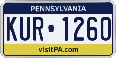 PA license plate KUR1260