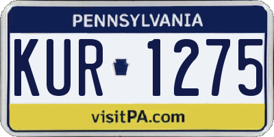 PA license plate KUR1275