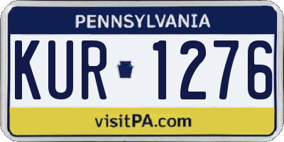 PA license plate KUR1276
