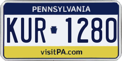PA license plate KUR1280