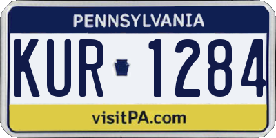 PA license plate KUR1284