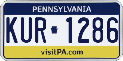 PA license plate KUR1286