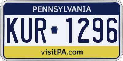 PA license plate KUR1296