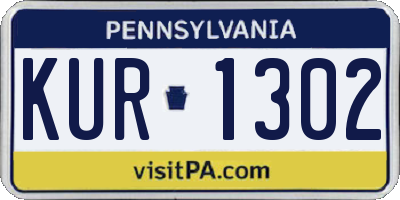 PA license plate KUR1302