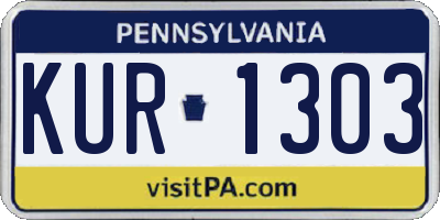 PA license plate KUR1303