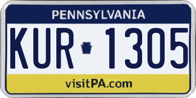 PA license plate KUR1305