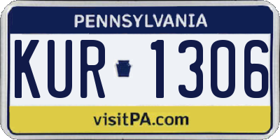 PA license plate KUR1306
