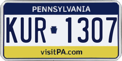 PA license plate KUR1307
