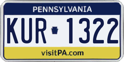 PA license plate KUR1322