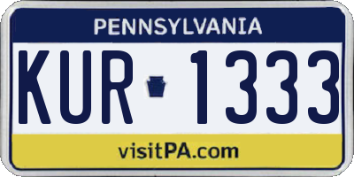 PA license plate KUR1333