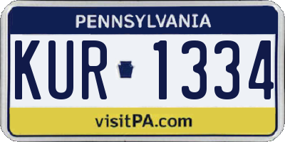 PA license plate KUR1334