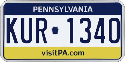 PA license plate KUR1340