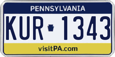 PA license plate KUR1343