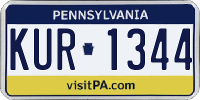 PA license plate KUR1344