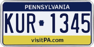 PA license plate KUR1345