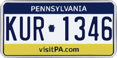 PA license plate KUR1346