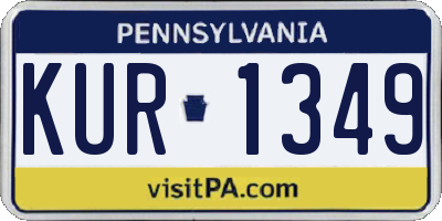PA license plate KUR1349