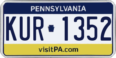 PA license plate KUR1352