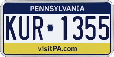 PA license plate KUR1355