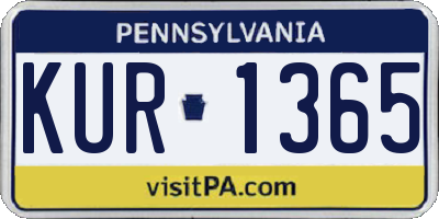 PA license plate KUR1365
