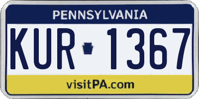 PA license plate KUR1367
