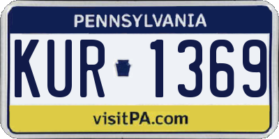 PA license plate KUR1369