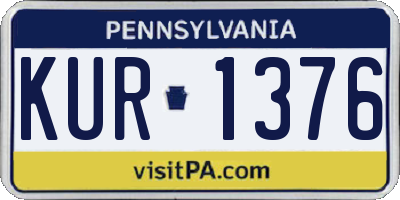 PA license plate KUR1376
