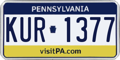 PA license plate KUR1377