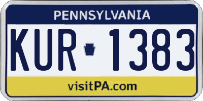 PA license plate KUR1383