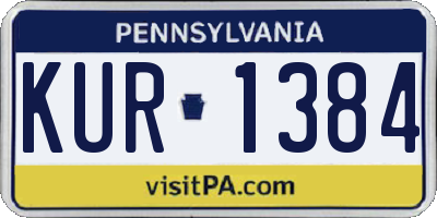 PA license plate KUR1384