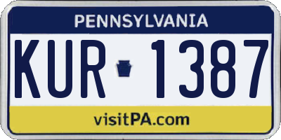 PA license plate KUR1387