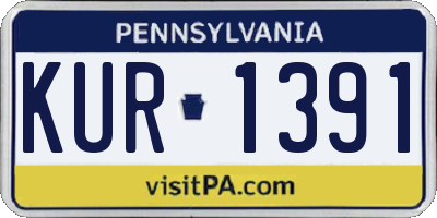 PA license plate KUR1391
