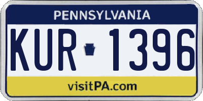 PA license plate KUR1396