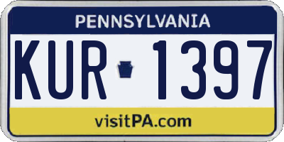 PA license plate KUR1397