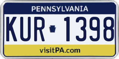 PA license plate KUR1398