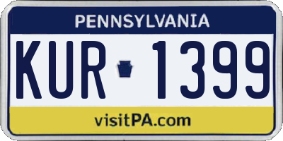 PA license plate KUR1399