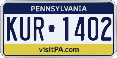 PA license plate KUR1402