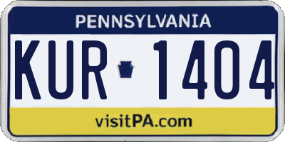 PA license plate KUR1404