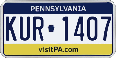 PA license plate KUR1407