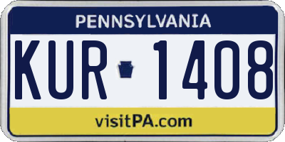 PA license plate KUR1408
